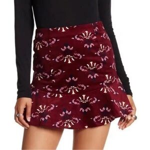Free People - Roll With Us Corduroy Mini Skirt in Burgundy - Size 4